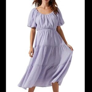 ASTR The Label for Nordstrom Viral Puff Sleeve MIDI Dress NWT